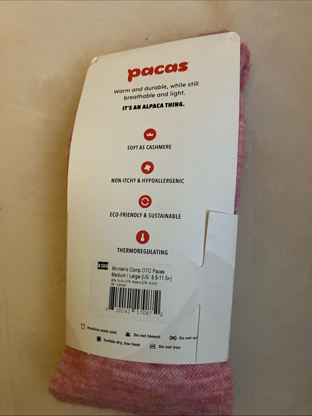 Pacas Alpaca Blend Compression Socks Medium/Large - Picture 2 of 3